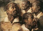 Peter Paul Rubens Four Studies of the Head of a Negro Sweden oil painting reproduction